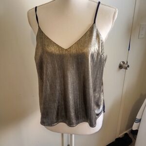 ASTR Cami spaghetti straps blouse Medium Silver/ Navy